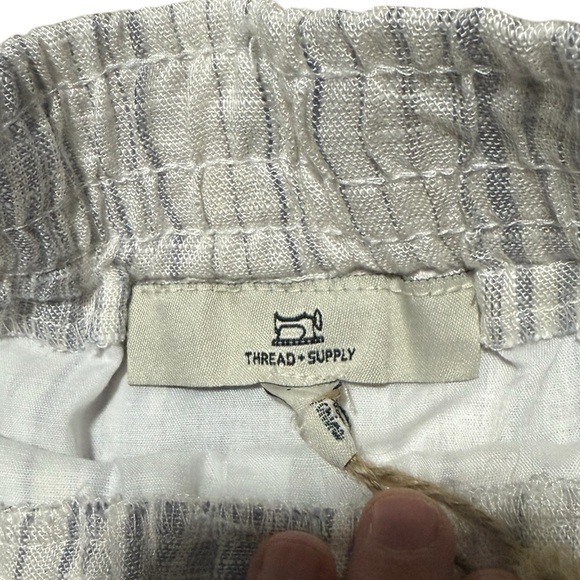 Thread & Supply Striped Linen Blend Summer Shorts XS Pull-On Lined Casual - Picture 3 of 5